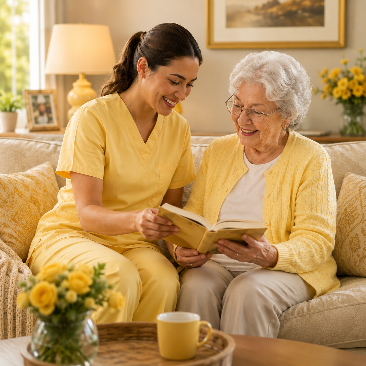 A cozy moment with shared reading
