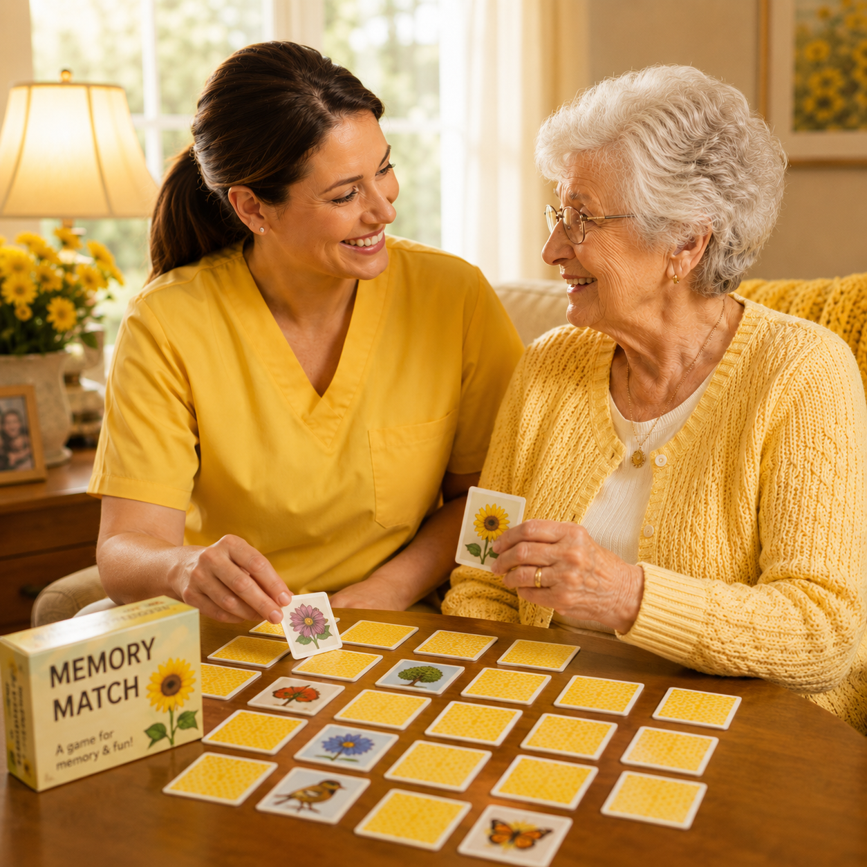 Caregiver and Senior. Memory Care Support