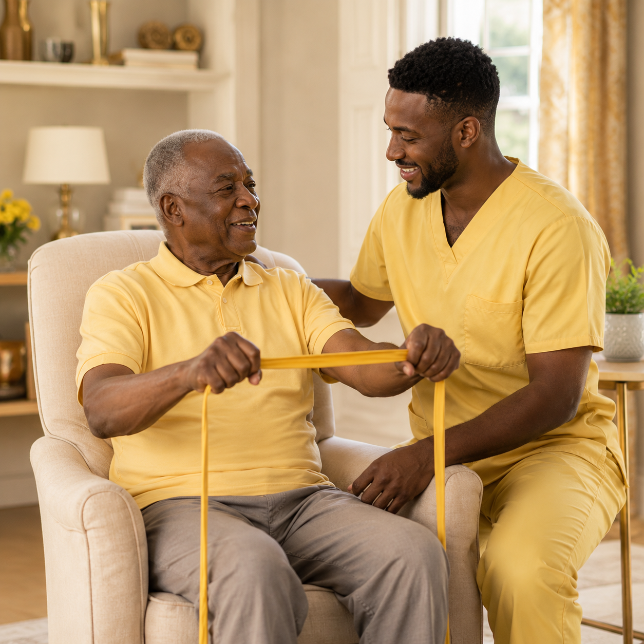 Supportive care in a cozy room